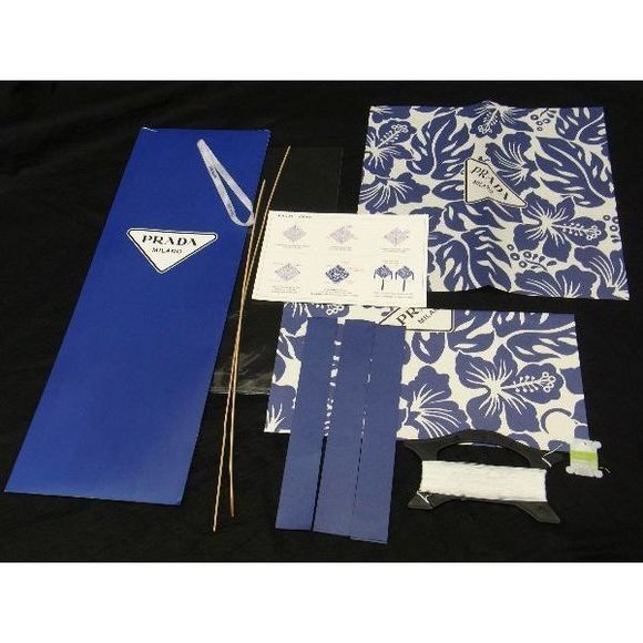 Prada Hibiscus Kite Blue And White As4713